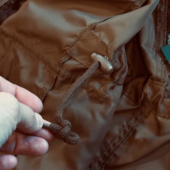 Ralph Lauren Utility Coat Womens S Brown Taffeta Nylon Jacket Drawstring Waist - Picture 6 of 15